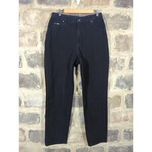 Lee‎ Original jeans Woman's 14 Black High Rise Rigid Denim Mom Jeans Casual Fall